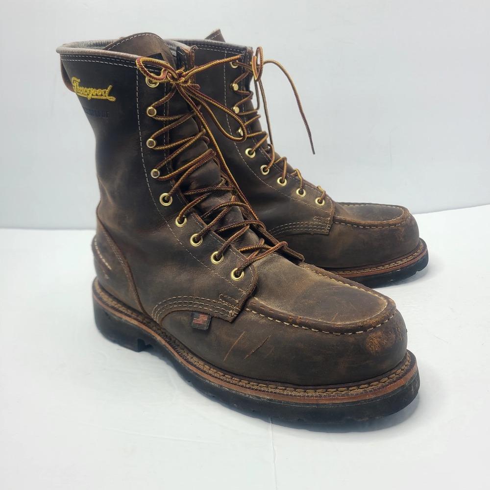Thorogood 814-3890 Men's 1957 Series 8" Leather Work Boots Size 9 EE Made In USA